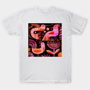 Pink Birds at Night T-Shirt